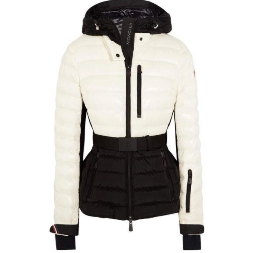 RARE Moncler Grenoble Bruche Womens Coat Jacket Ski Ivory Black LIKE NEW Small